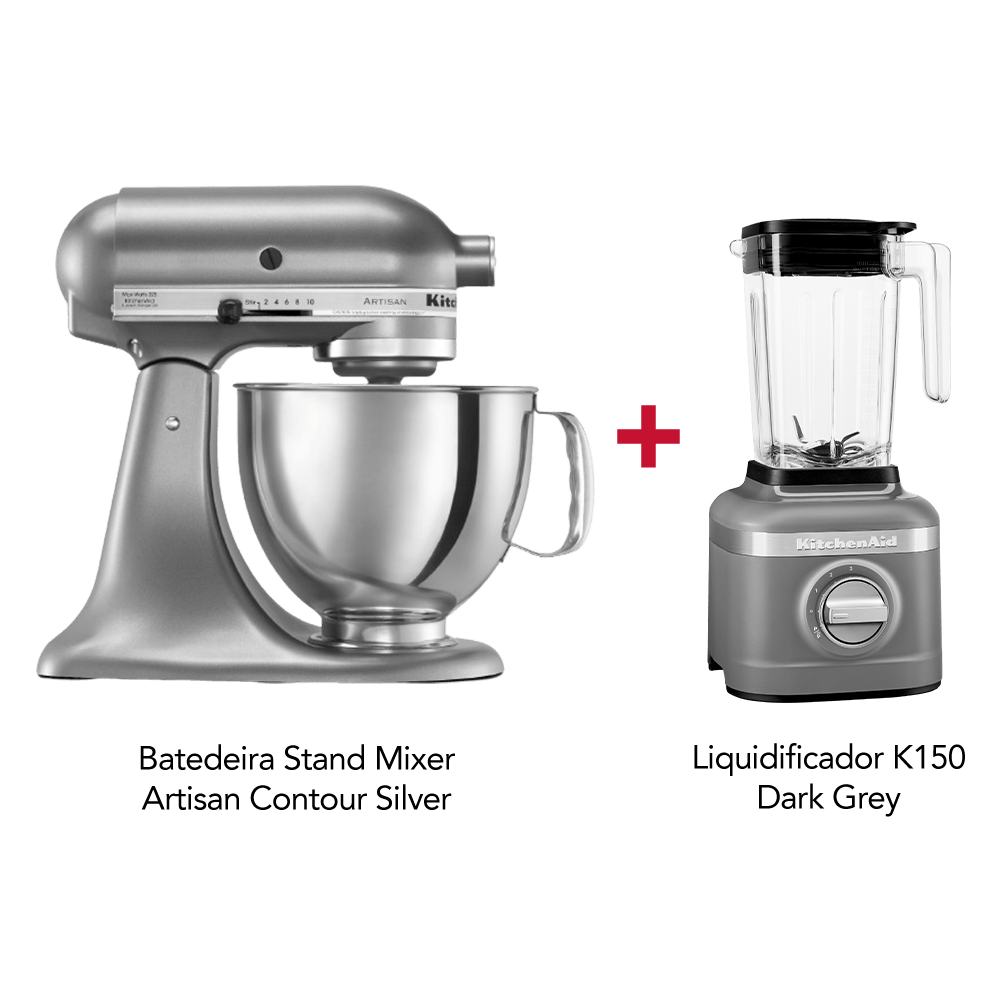 Combo Batedeira Stand Mixer KitchenAid Artisan Contour Silver (KEA33DS ...